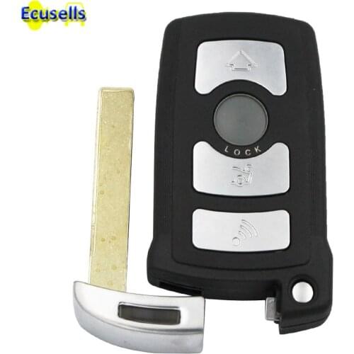 REPLACEMENT 4 BUTTON FOB CASE FOR BMW 7 SERIES E65 E66 E67 E68 REMOTE KEY SHELL WITH SMALL KEY