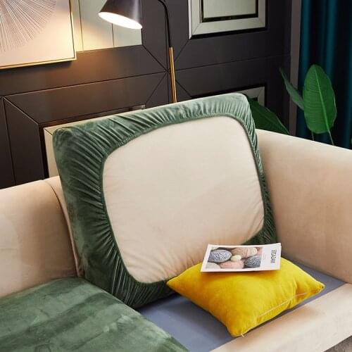Thick Plush Sofa Seat Cushion Cover Furniture Protector Sofa Cover Slipcovers Stretch Plain Couch Cover High Elastic Material