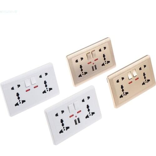 Delviz Stopcontact Universele 5 Gat, 2.1A Dual Usb Charger Poort 146Mm*86Mm led-Indicator Uk Standard Usb Geschakeld Outlet