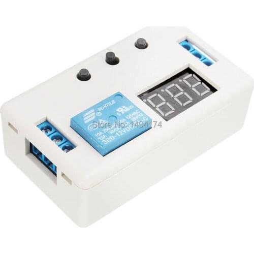 WQScosea Q8S-116 LED 12V DC Multifunction Self-lock PLC Automation Relay Cycle Delay Time Timer Module With Case