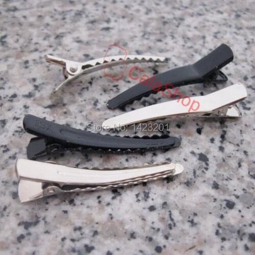 50 pcs / Lot 45MM Alligator Clips Teeth Hair Clips prong Bows Accessorie 2 color A24