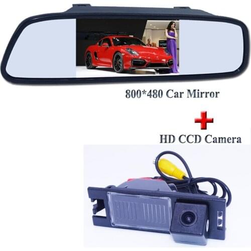 LCD 4.3" car mirror monitor 800*480 Resolution with hd ccd image plastic shell car rea view camera use for Hyundai IX35