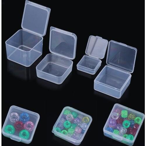 1Pcs Small Clear Plastic Beads Storage Box Small Items Crafts Hardware Storage Container Case Useful Transparent Pill Chip Box