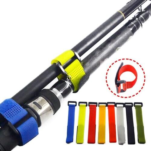 1PCS Hot Reusable Fishing Rod Tie Holder Strap Suspenders Hook Loop Cord Belt 1pc Fishing Tackle Fishing Accessories