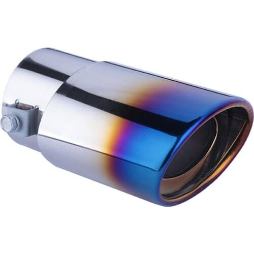 1 Pcs Roasted Blue Stainless Steel Car Exhaust Pipe Tail Muffler Tip Cover For Car Styling Decoration Accessories DIY Akrapovic