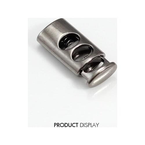 10pcs Pack Cord Lock Toggle Stopper lock Bean Black Gun Plated Toggle Clip NK168