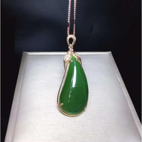 18k gold and Tianbi jade pendanth28