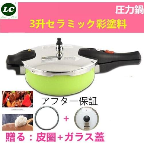 3.0L Cooking Utensil Pressure Cooker SS#304 stainless steel Colorful Stew Cooker stock pot High Quality with 1 more glass Cover