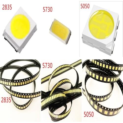 500Pcs/Lot 0.2W 2835 5050 LED Lamp Bead Green Red Blue Warm White 0.5W 5730 SMD LED Beads LED Chip for All Kinds of LED Light