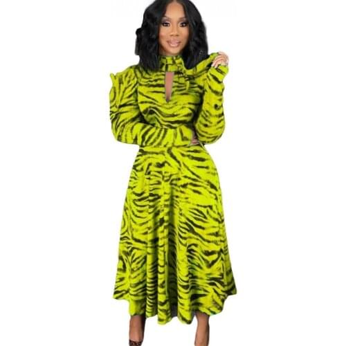 African Dresses For Women 2021 Autumn Winter New Fashion Slim Long-Sleeved Dress Dashiki Print Maxi Dress Robe African Clothing