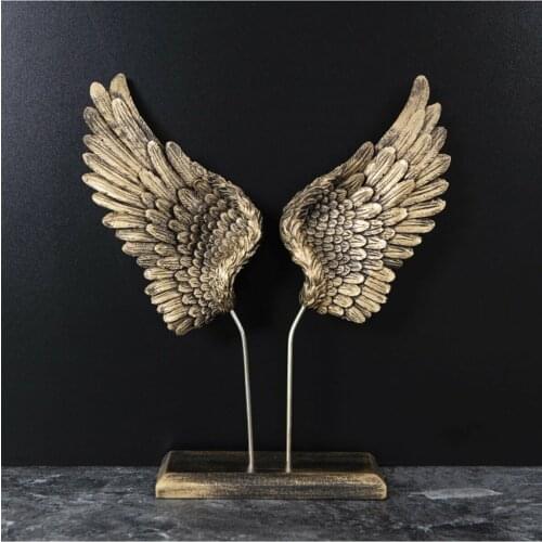 Angel Wings New Home Decoration Accessories Resin Angel Model Statues Lucifer Creative Living Room Decor Art Office Desk Decor