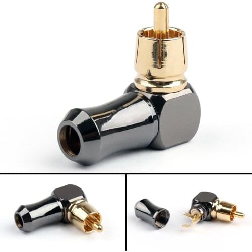 Artudatech 1PCS/4PCS Brass RCA Right Angle Male plug Audio Video Connector Soldering Adapter New Arrive