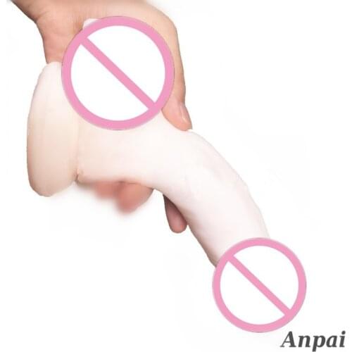 White Super Soft Dildo With Suction Cup Big Realistic Penis, Flexible Dildo Sex Toys For Women Adult Toy Sex Products Sex Shop