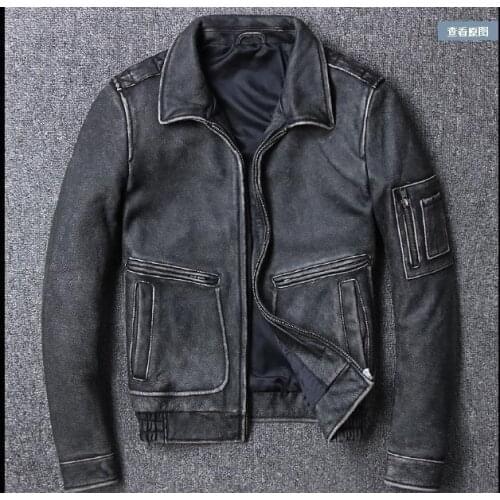 Free shipping.Brand fashion new clothing,mens cow Jackets,mens genuine leather jacket.vintage gray man jacket plus