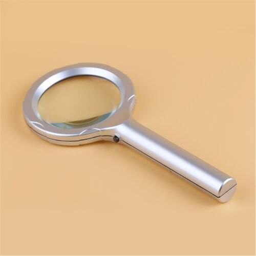 BIJIA Plastic Handle Frame Hand-held Lamp 6 LED 2X Lens Reading Optical Magnifier 8B-3