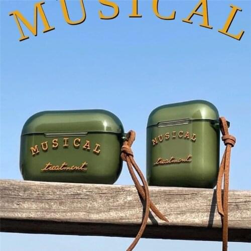 Lucky Cord Chain Headphone Case with Rope Soft TPU Covers for Air Pods Pro 1 2 3 Green Wireless Headphones Cover for Airpods Pro