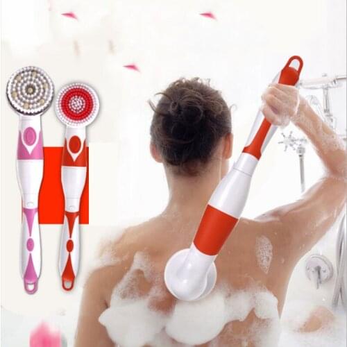 Electric Bath Brush Long Handle Waterproof Silicone Back Scrubber Cleansing Massage Brush Shower Spa Health Care body brush