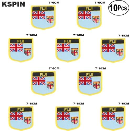 Fiji Flag Embroidery Patches Iron on Saw on Transfer patches Sewing Applications for Clothes in Home&Garden