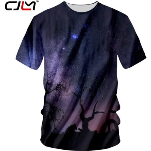 CJLM Galaxy Space Tshirts Summer Men 3d Print Night Forest T-shirt Male Hip Hop Streetwear Tees Hombre Casual T Shirts Dropship