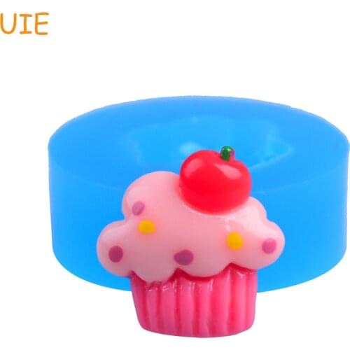 GYL172U 18.2mm Cherry Cupcake Silicone Mold - Sugarcraft, Cake Decorating, Fondant, Cookie Biscuit, Candy, Chocolate, Resin Mold