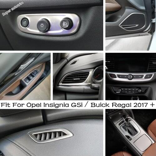 Interior Window Switch Button / AC Air Vent Outlet Frame Cover Trim Silver Fit For Opel Insignia GSi / Buick Regal 2017 - 2021
