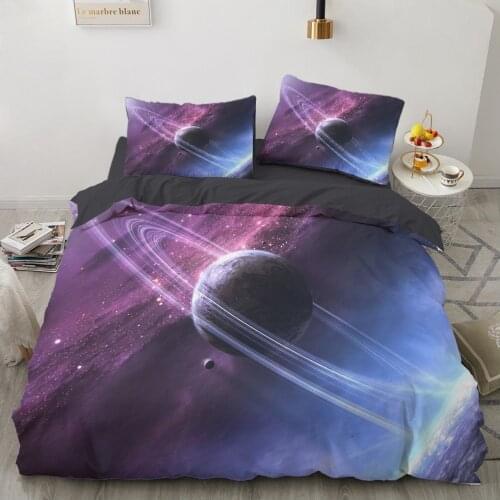 Space Star Galaxy Duvet Cover Set Single Double Twin Size Queen 2/3pcs Bedding Sets Mysterious Universe Themed Bedclothes