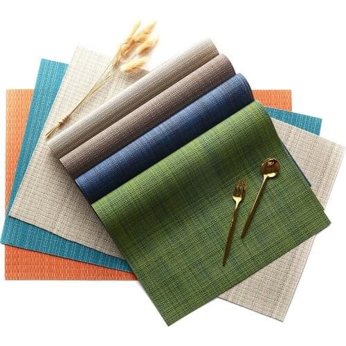 PVC Weave Placemat Dining Table Mat Textilene Antiskid Insulation Anti Scald Fashion Decoration Hotel Restaurant Home
