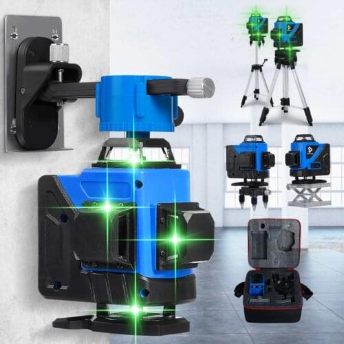 Laser levels 16/12/8 Lines 4D/3D Green Light Horizontal&Vertical Cross 360 Auto Self-Leveling Wall Floor Laser level With Tripod