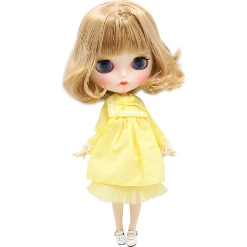 ICY DBS Blyth Doll For No.BL2240/3227 Flaxen hair Carved lips Matte face with eyebrows Joint body 1/6 bjd