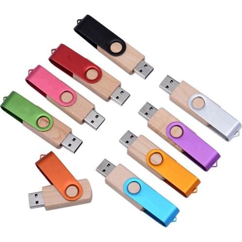 Logo Customized Hot Selling Wooden & Metal USB 2.0 Flash Drive Teacher Gift Pendrive 8 16 32GB 128 MB Memory Stick Pen Drive