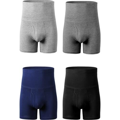 Mens Underwear Mens Boxer Cotton Waistband Anti-Wear Leg High Waist Warm Waist Protection Sports Male Shorts Head Men Panties