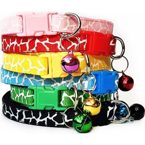 Easy Wear Cat Dog Collar with Bell Adjustable Buckle Dog Collar Cat Puppy Pet Supplies Cat Dog Accessories Small Dog Cloth