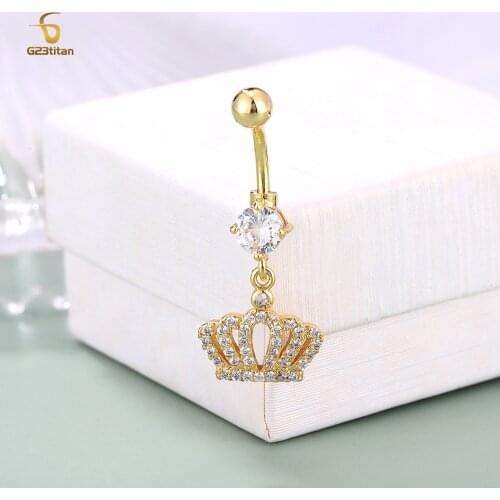Sexy Beach Bikini Navel Piercing Crystal Crown Pendant Belly Button Ring Womens Body Chain Bohemian Womens Jewelry