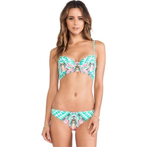 PREETEE Bikini Women Swimwear Green Geometric Print Swimsuit Sexy Micro Push Up Padded Bikinis Set Brazilian Low Waist Swiming