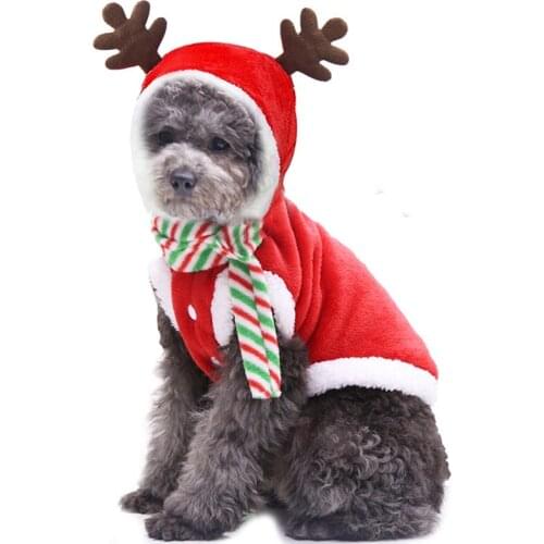 Christmas Dog Clothes Small Dogs Santa Costume Cute Party Dress Pet Cat Clothing Jacket Coat Pets Costume For Winter Media Pet