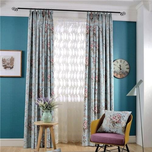 High-End Flower Printed Curtain Europe Style Blackout Luxury Curtains For Living Room French Window Rideaux Pour Le Salon CL-89