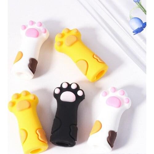 Silicone Nipper Cover Cute Cat Paw Protective Sleeve For Nail Cuticle Scissors Manicure Pedicure Tools Dead Skin Tweezers Cap