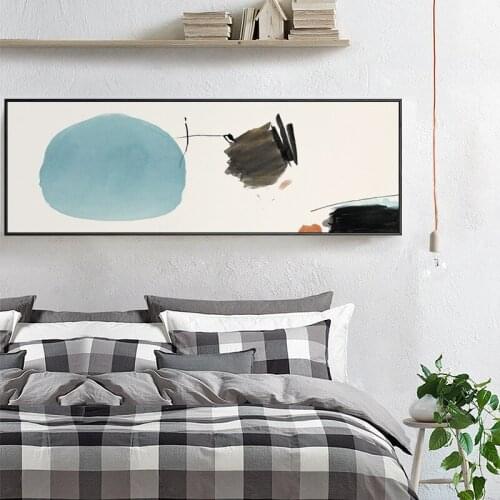 Fresh Abstract Yellow Painting Style Patchwork Nordic Modern Decorative Pictures Canvas Wall Art Poster for Living Room Home