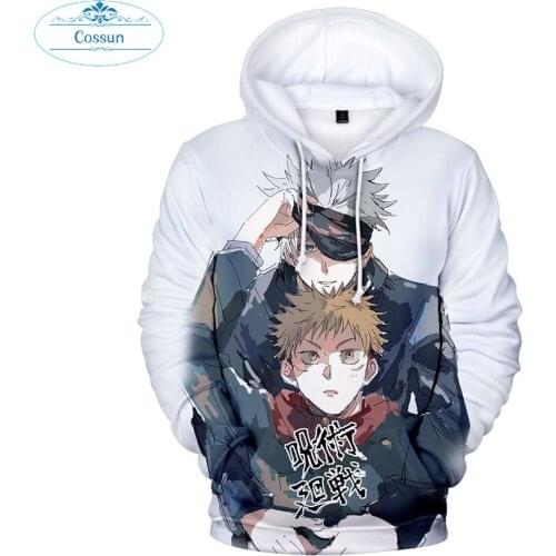 COSSUN New Hot Anime Jujutsu Kaisen 3D Printed Loose Mens and Womens Hooded Sweatershirt Itadori Yuji Gojo Satoru Ryomensukuna