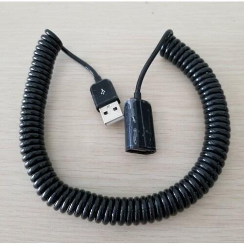USB 2.0 Spring Telescopic Data Extension Cable Male to Female for Camera Mouse USB Devices 3M