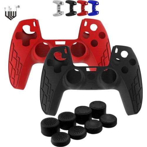Thickened Silicone Protective Skin Case For Sony PS5 Controller Thumb Grips Joystick Caps Anti-slip Gamepad Rubber Cover
