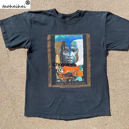 Vtg 90s National Museum of African Art Garth Erasmus The Muse 3 Printed Art Tee