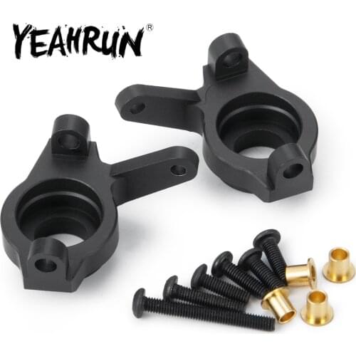 YEAHRUN 1 Pair Metal Aluminum Alloy Front Steering Knuckles for Axial SCX10 II AX90046 1/10 RC Crawler Car Front Axle