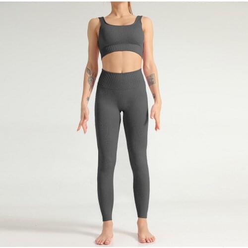 Woman Seamless Yoga Sets Sleeveless Adjustable Bra High Waist Seamless Leggings Running Gym Fitness Overalls Sport Suits NT018