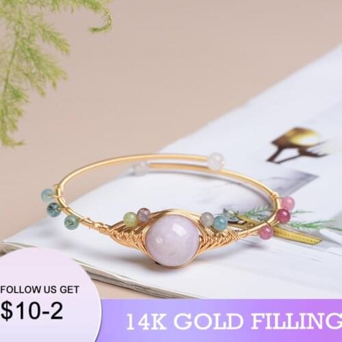 2022 New 14KGF Handmade Original Design limestone Bracelet for Women Bracelets Bangles Charms Elegant Gifts Wrist Jewelry