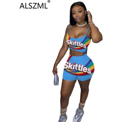 Young party women fashion u neck condole belt crop top and hot short 2 pieces set high street lady fashion tracksuits