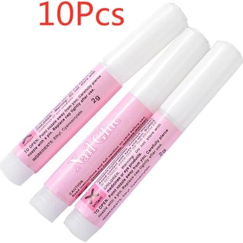 10Pcs 2g Professional Nail Glue Super Strong Adhesive Fast Dry Nail Art Glue False Nail Art Decorate For Sticky Nails Rhinestone