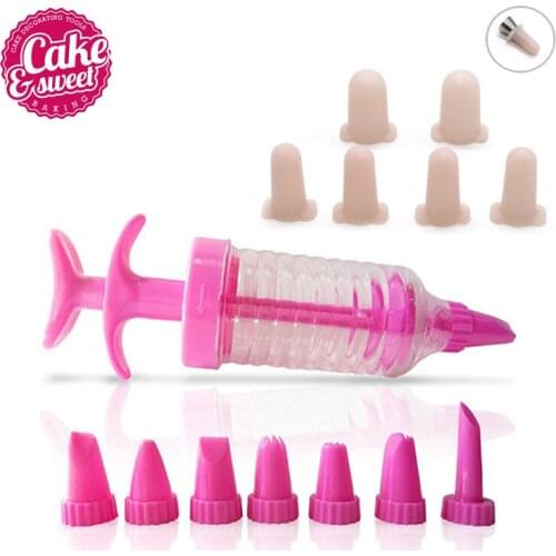 14Pcs/set Nozzles Plastic Icing Piping Cream Syringe Tips Silicone Piping Tip Cover Set For Cake Decorating Cake Baking Tools