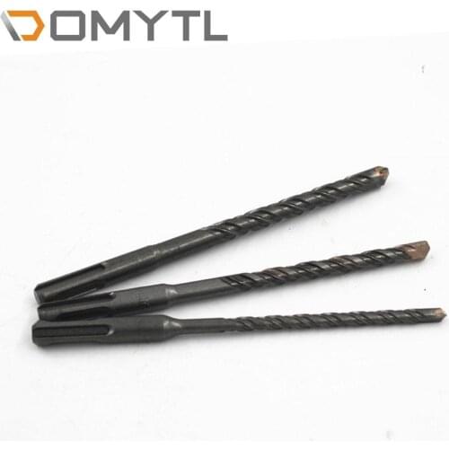 3Pcs Round Shank Two Hole Slot Rotary Hammer Drill Stone Impact Drill Bits 6*160mm 8*160mm 10*160mm