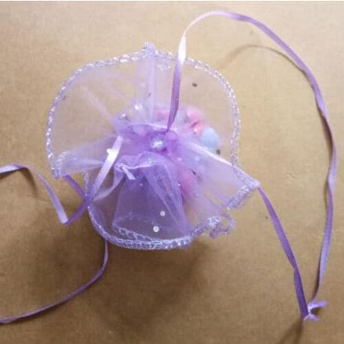 10pcs 26/35 /40cm Round Organza drawstring pouch Wedding birthday Christmas candy Gift Bag for jewelry Packaging Display bags
